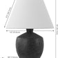 18 Inches Coal Black Matte Concrete Designer Table Lamps