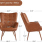 Leather Accent Chair Camel With Metal Legs Living Room