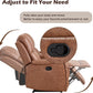 Brown Faux Leather Manual Reclining Overstuffed Sofa