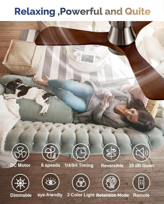Brushed Nickel Reversible Dimmable Ceiling Fan Remote
