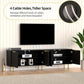 Black Fluted Mid Century Modern TV Entertainment Center With Storage