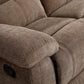 Khaki Ultrafabric Cloudlike Recliner Sofa With Console