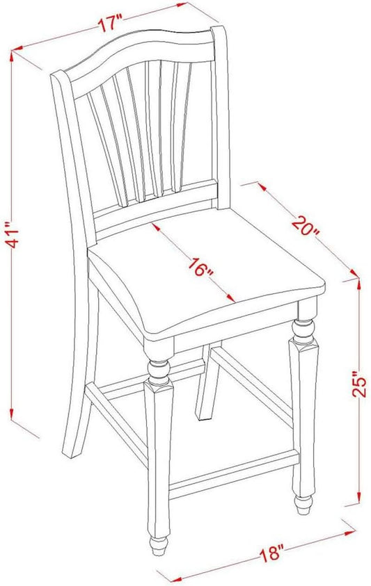 Black Counter Height Kitchen Chairs Set Of 2 For Dining