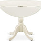 Round Pedestal Dining Table Contemporary Linen White