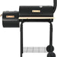 Large Offset Charcoal Smoker Grill Featuring Firebox