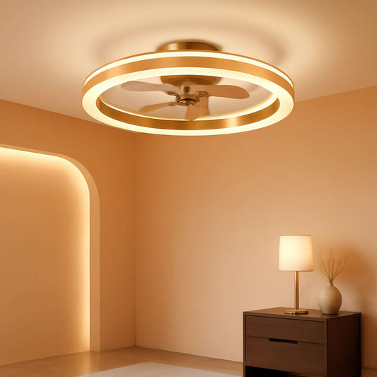 19.7In Low Profile Ceiling Fan With Remote And Dimmable LED