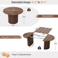 Modern Farmhouse Walnut Round Extendable Dining Table