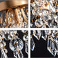 Mini Crystal Chandelier Flush Mount Gold Ceiling Light