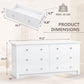 White 58 Inch Contemporary Wooden Dresser Organizer