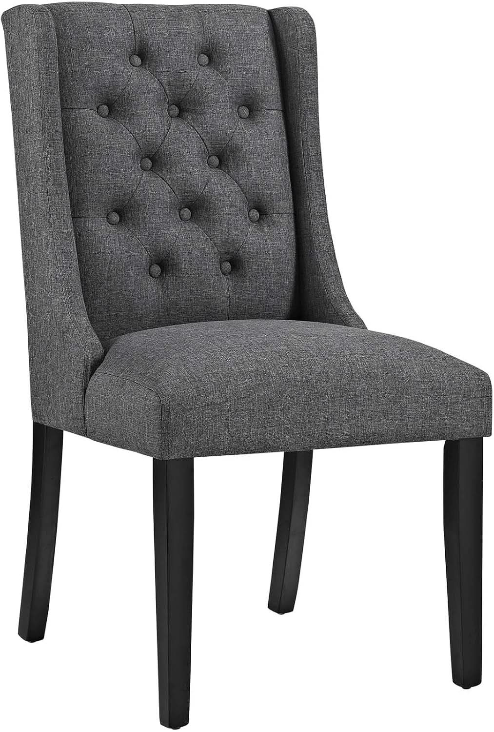 Gray Tufted Upholstered Parsons Dining Chair Contemporary