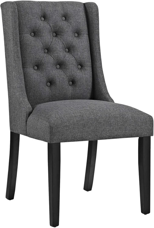 Gray Tufted Upholstered Parsons Dining Chair Contemporary