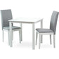 Square Wooden Dining Table White Finish With Wood Legs