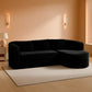 96 Inches Stripe Black PremiumCloudlike Sectional Sofa