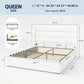 Queen Size Velvet Upholstered Lift Up Bed Wing back Head board