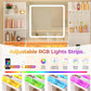 White Makeup Vanity With RGB Multicolor Illumination