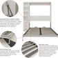 White Queen Murphy Cabinet Bed With Desk Storage Solutions