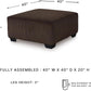 Ottoman Dark Brown Textured Stripe Statement Piece