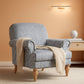 Blue Upholstered Coastal Accent Chair Nailhead Trim