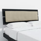 Solid Wood Platform Bed Black Adjustable Headboard