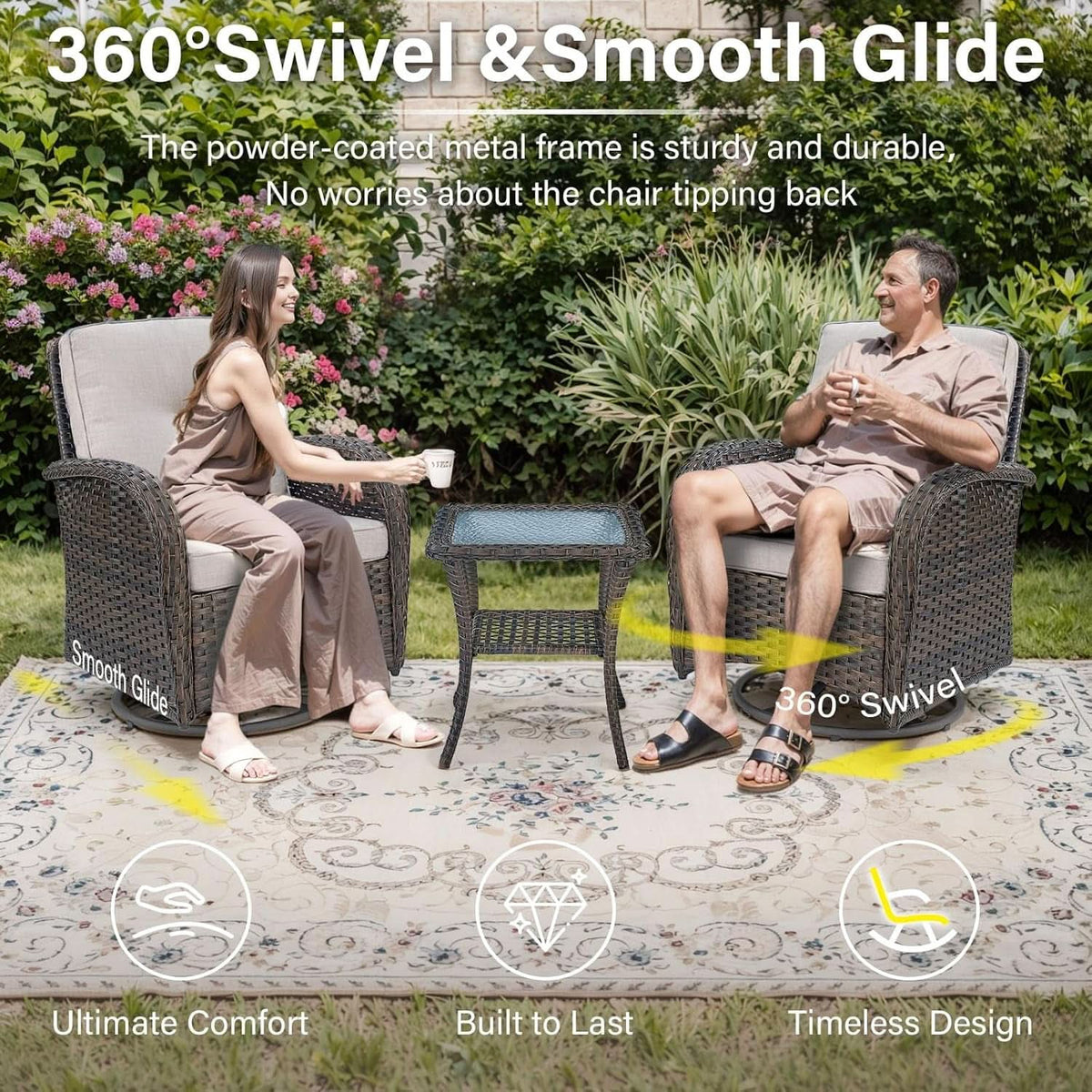 8 Piece Patio Furniture Set With 50000 BTU Fire Pit