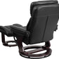 Leathersoft Upholstered Recliner With Ottoman Black