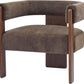 Dark Brown Velvet Upholstered Accent Chair Cushion