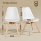 Mid Century Modern White Upholstered Dining Chairs