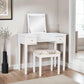 White Solid Wood Vanity Set Featuring Oversized Mirror