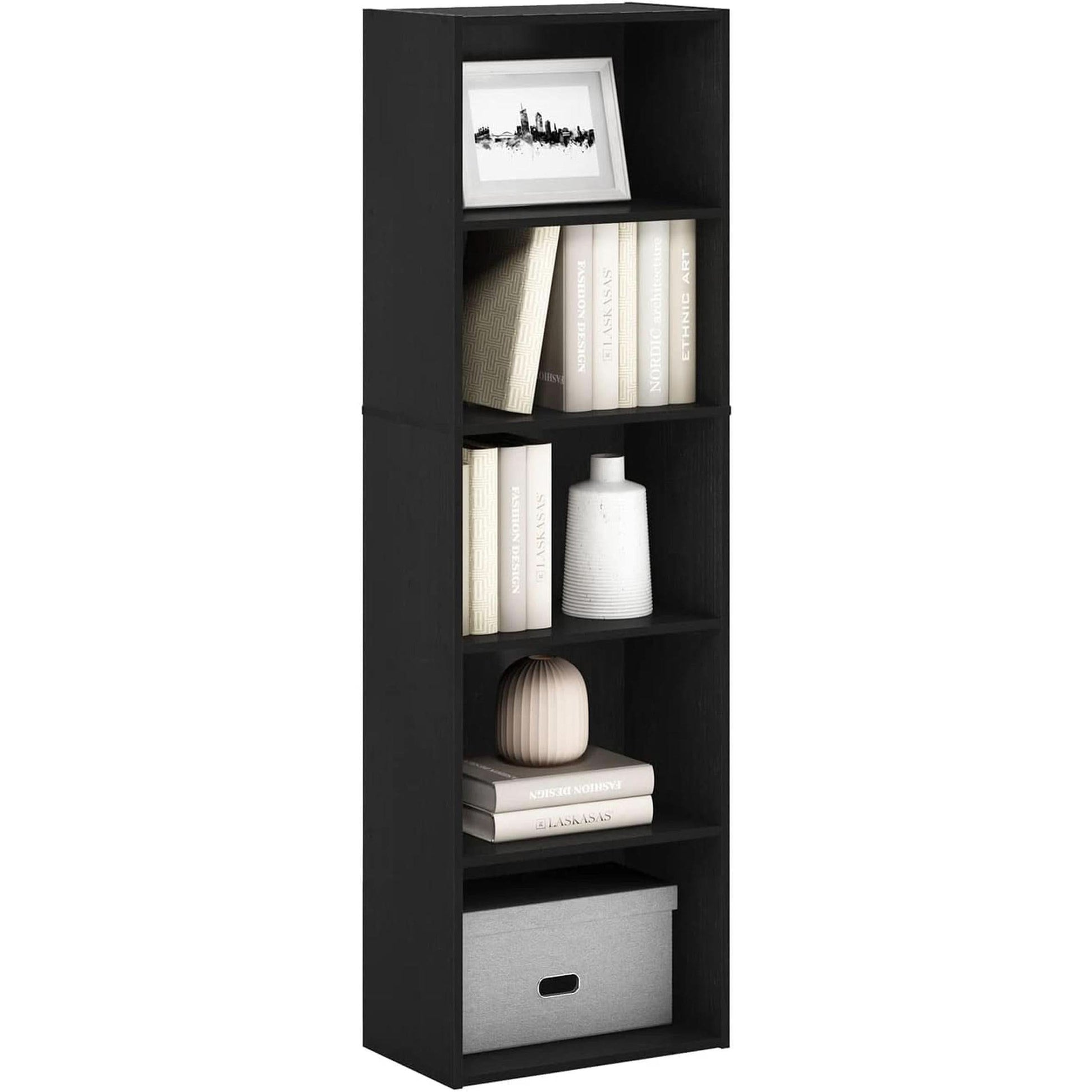 Blackwood 5-Tier Open Storage Shelves Bookcase For Living Room-4