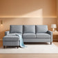 Contemporary Gray Sectional Sofa With Storage Ottoman