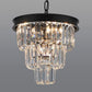 Black Four Light Crystal Chandelier Dining Pendant