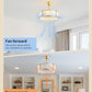 Gold Twenty Inch Boho Iridescent Crystal Ceiling Fan