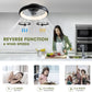 20 Inch Black Flush Mount Ceiling Fan With Dimmable Lights