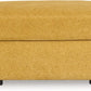 Yellow Modern Ottoman With Premium Upholstery Fabric