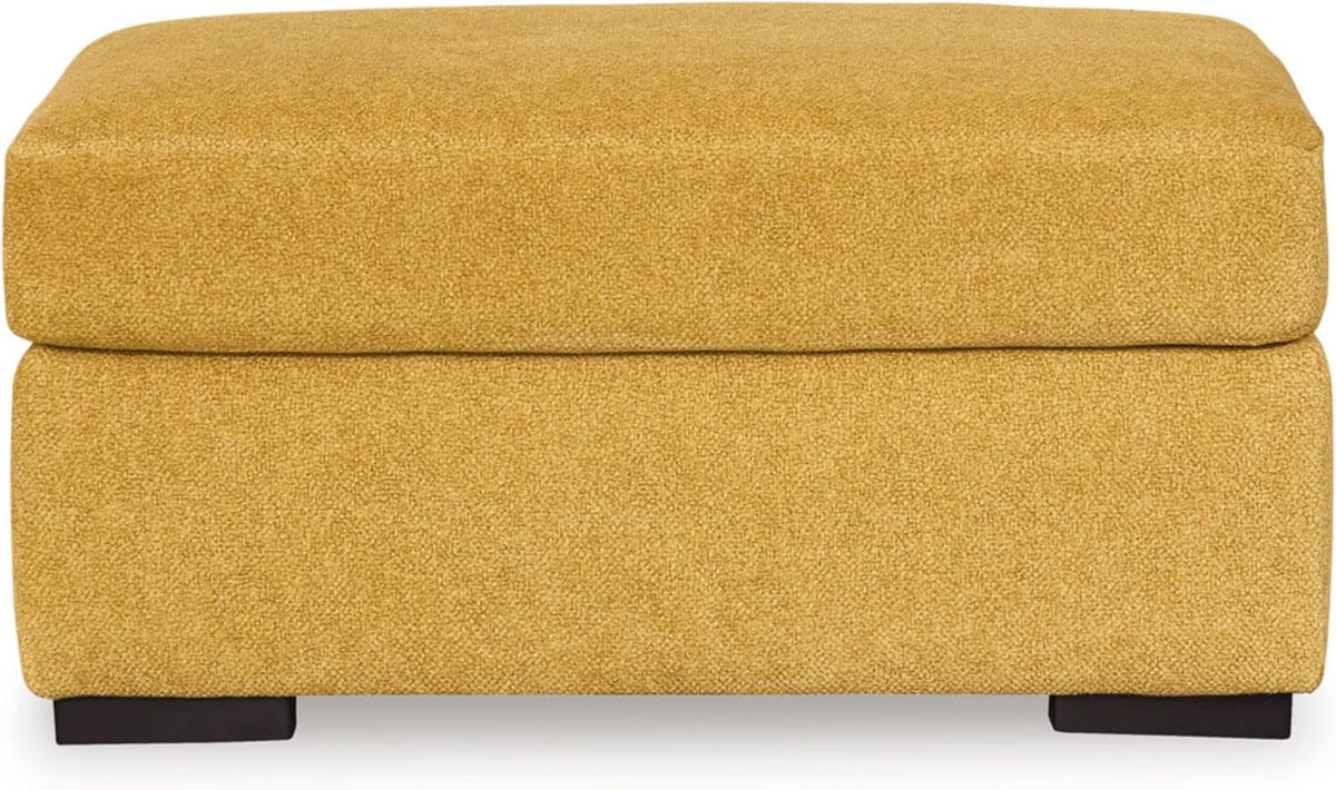 Yellow Modern Ottoman With Premium Upholstery Fabric