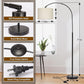 Matte Black Arc Floor Lamp With Adjustable Shade Living Room-1