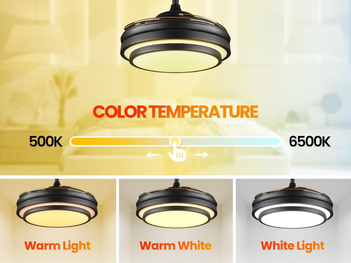 48-Inch Retractable Ceiling Fan Intelligent Controller