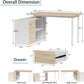 L Shaped Desk 47Inch White Walnut Home Office Storage