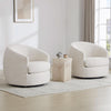 Swivel Barrel Chair Cream Upholstered Fully Assembled