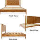 King Bed Frame Headboard Rustic Golden Brown Durable Gloss