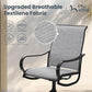 Outdoor Patio Dining Set With Swivel Chairs Gray Textilene