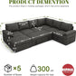 108 Inch Modular Sectional Sleeper Sofa CharcoalGrey