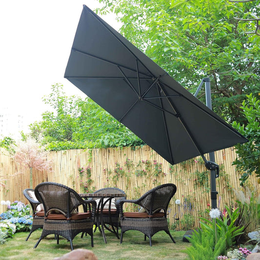 Outdoor Umbrella 8x8 Square Grey Premium Grade All Weather