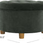 Handcrafted Loden Green Velvet Storage Ottoman 28In