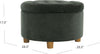 Handcrafted Loden Green Velvet Storage Ottoman 28In