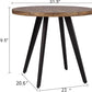 Contemporary Rustic Walnut Wood Dining Table 31.5in Round