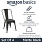 Matte Black Metal Dining Chairs Stackable Everyday
