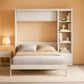 Queen Murphy Bed Desk Workspace Integrated Bookshelf White