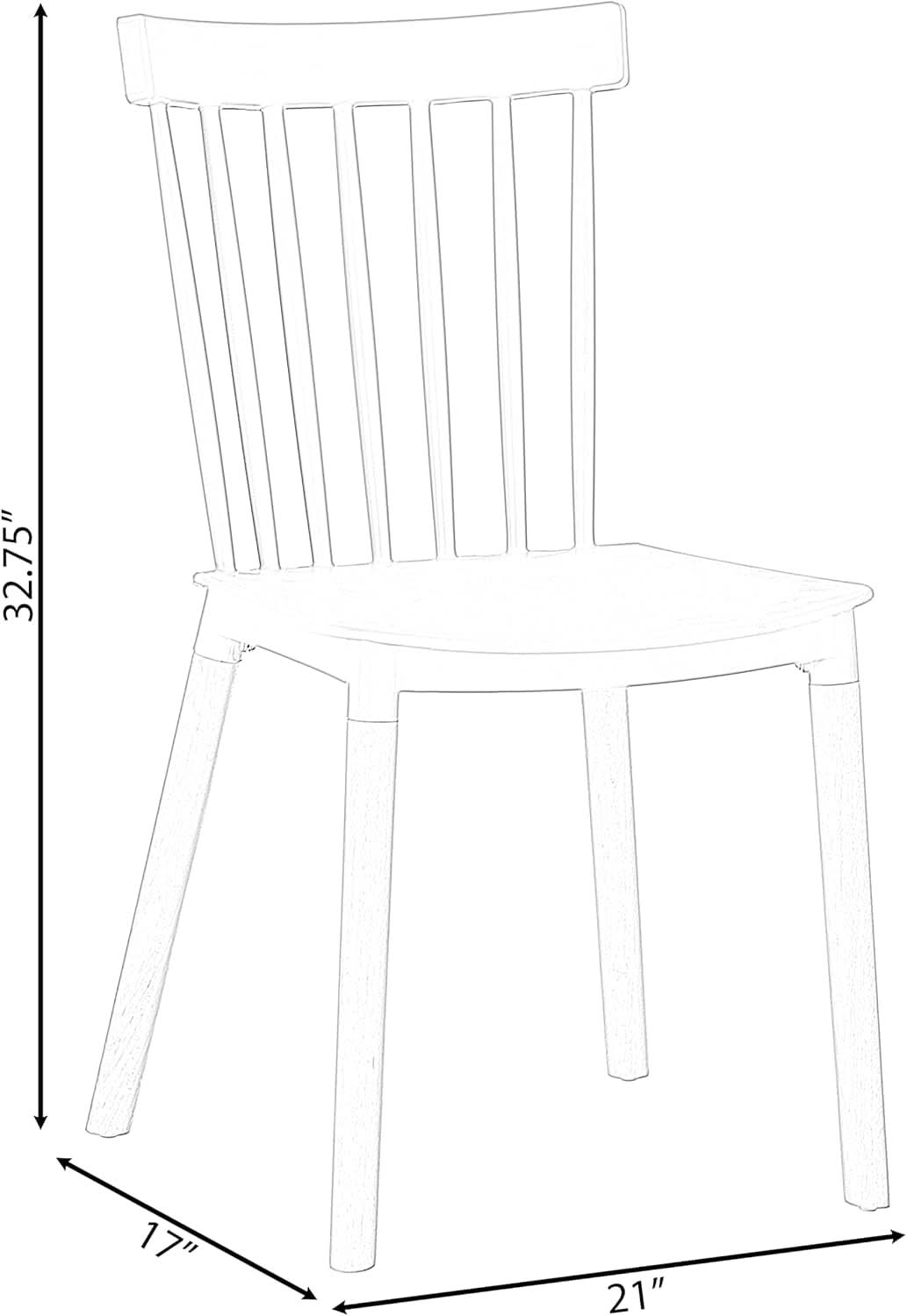 White Polypropylene Dining Chairs With Beechwood Legs