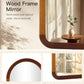 Arched Mirror 24x36 Walnut Brown Wood Frame Wall Mounted